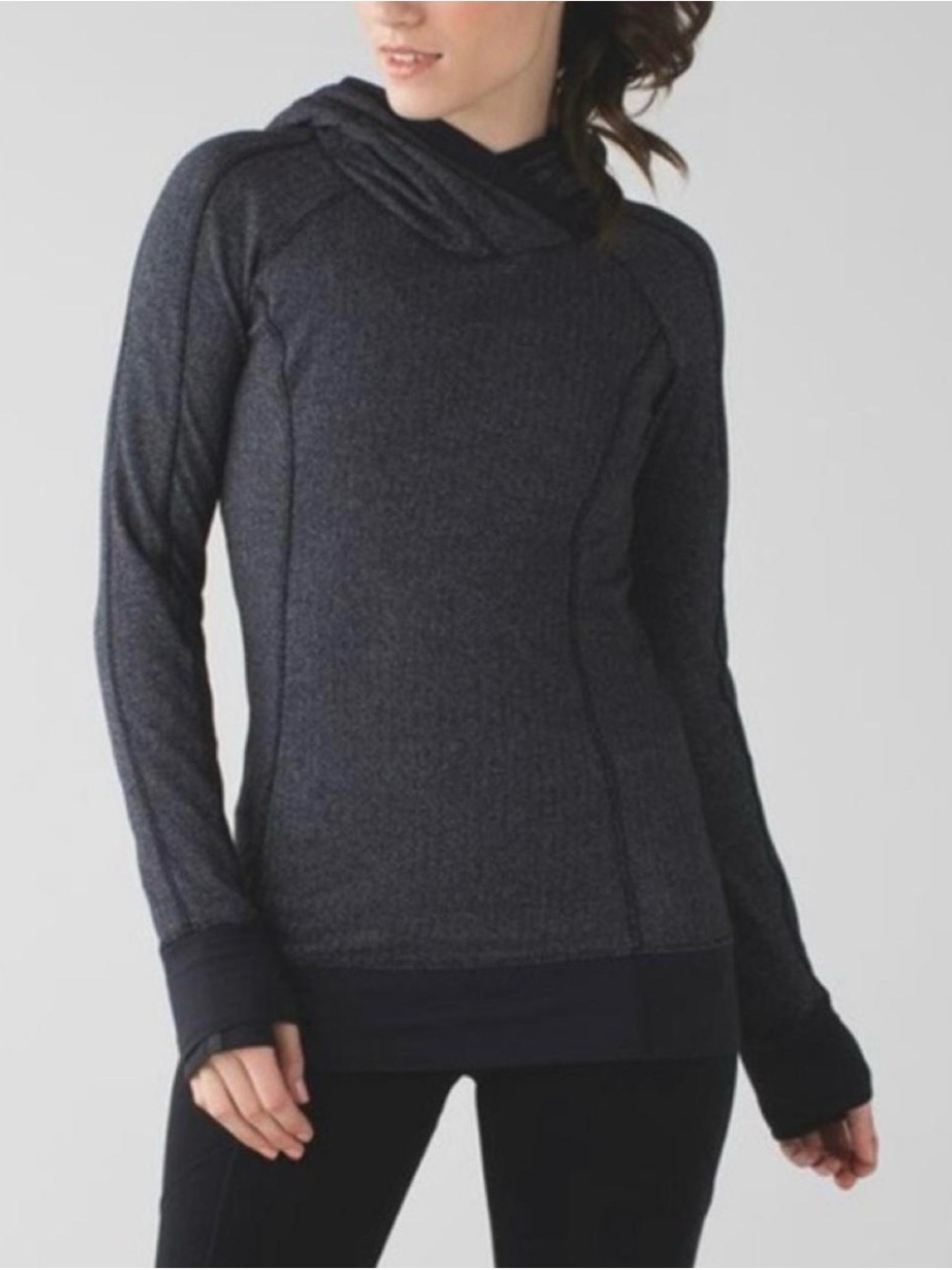 Lululemon Women's Charcoal Hooded Pullover Sweater size 8